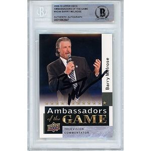 Barry Melrose Signed Hockey Card - 2009-2010 Upper Deck Ambassadors of the Game